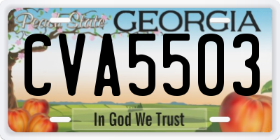 GA license plate CVA5503