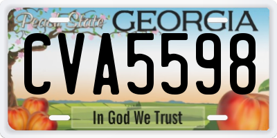 GA license plate CVA5598