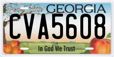 GA license plate CVA5608