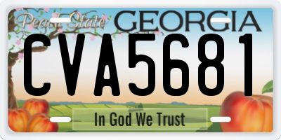 GA license plate CVA5681