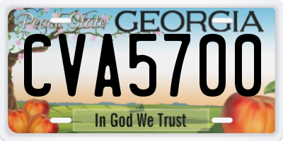 GA license plate CVA5700