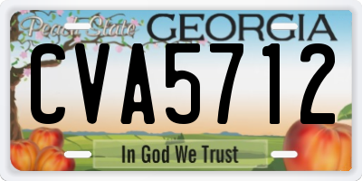 GA license plate CVA5712