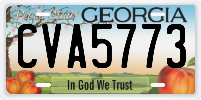 GA license plate CVA5773