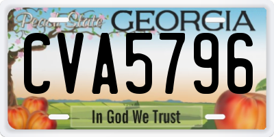 GA license plate CVA5796
