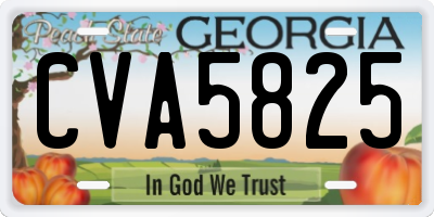 GA license plate CVA5825