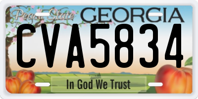 GA license plate CVA5834