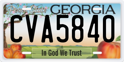 GA license plate CVA5840