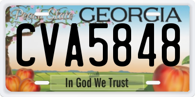 GA license plate CVA5848