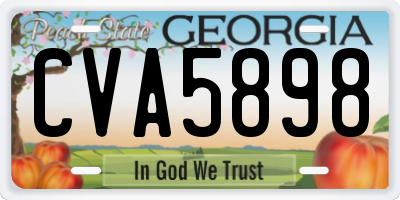 GA license plate CVA5898