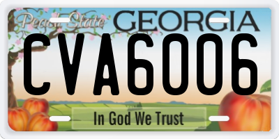 GA license plate CVA6006