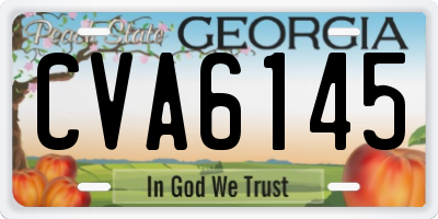 GA license plate CVA6145