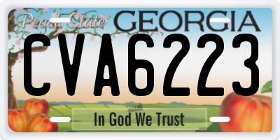 GA license plate CVA6223