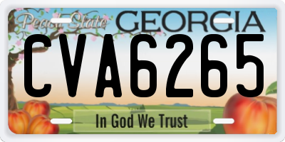 GA license plate CVA6265
