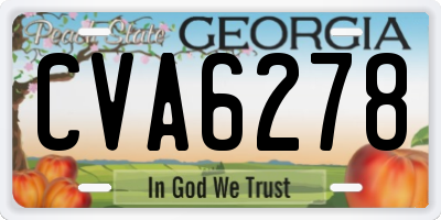 GA license plate CVA6278