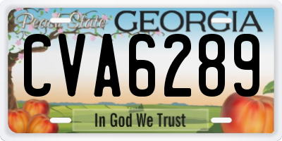 GA license plate CVA6289