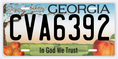 GA license plate CVA6392