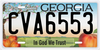 GA license plate CVA6553