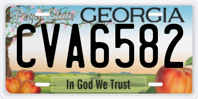 GA license plate CVA6582
