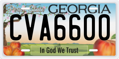 GA license plate CVA6600