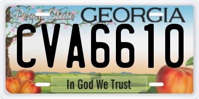 GA license plate CVA6610