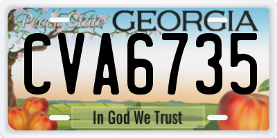 GA license plate CVA6735