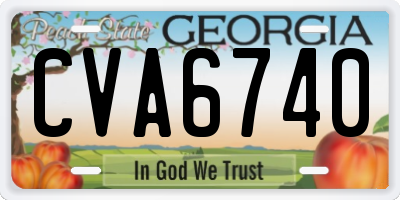 GA license plate CVA6740