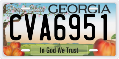 GA license plate CVA6951