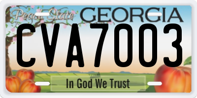 GA license plate CVA7003