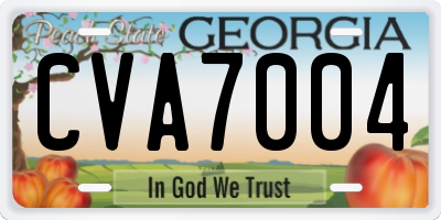GA license plate CVA7004