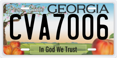 GA license plate CVA7006