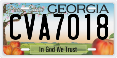 GA license plate CVA7018