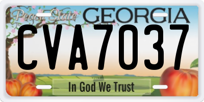 GA license plate CVA7037