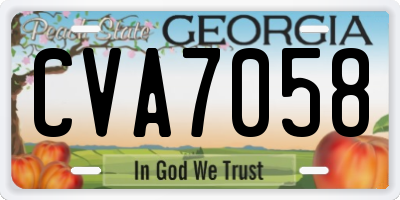 GA license plate CVA7058