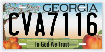 GA license plate CVA7116