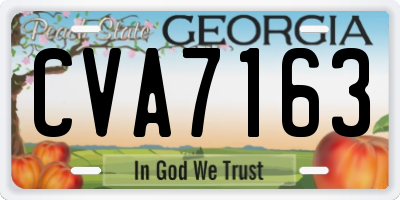 GA license plate CVA7163