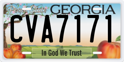 GA license plate CVA7171