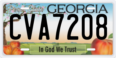 GA license plate CVA7208
