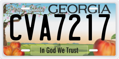 GA license plate CVA7217