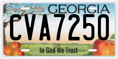 GA license plate CVA7250
