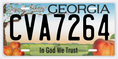 GA license plate CVA7264