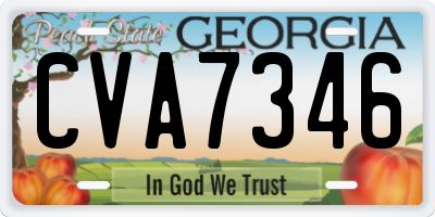 GA license plate CVA7346