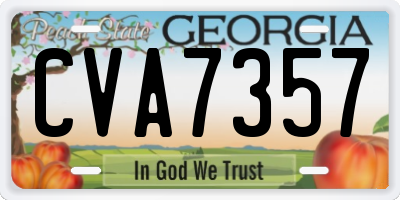GA license plate CVA7357