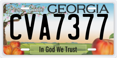 GA license plate CVA7377