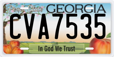GA license plate CVA7535
