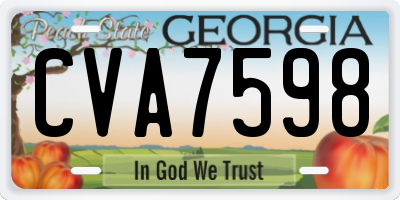 GA license plate CVA7598