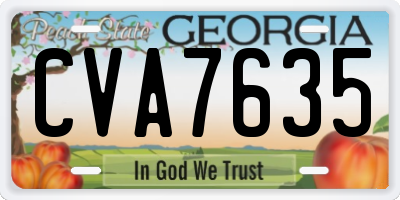 GA license plate CVA7635