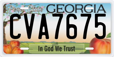 GA license plate CVA7675