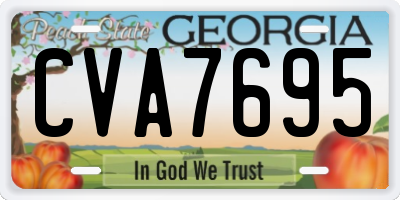 GA license plate CVA7695