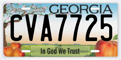 GA license plate CVA7725