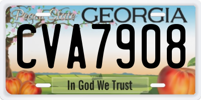 GA license plate CVA7908